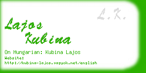 lajos kubina business card